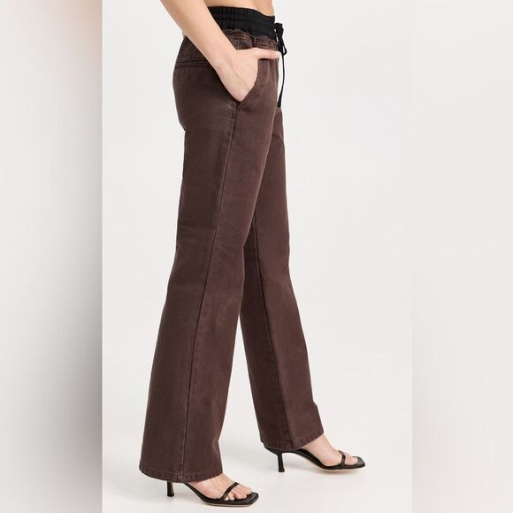 3.1 Phillip Lim womens Denim Combo Pants with drawstring size small - Picture 2 of 11